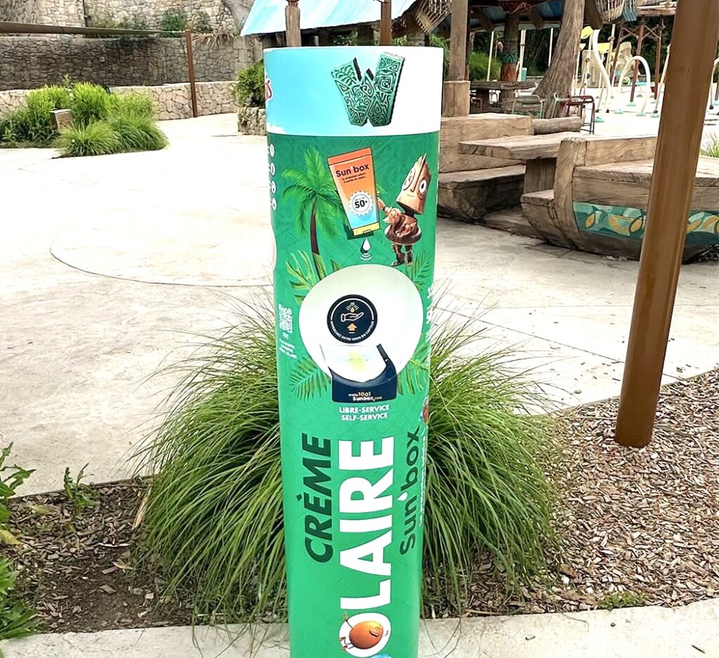 distributeur creme solaire gratuit walibi rhone-alpes