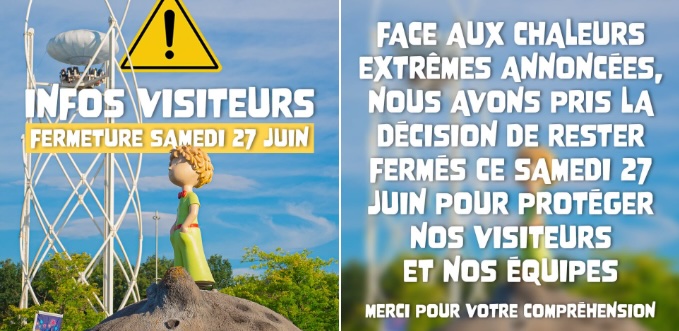 fermeture parc petit prince canicule chaleur 