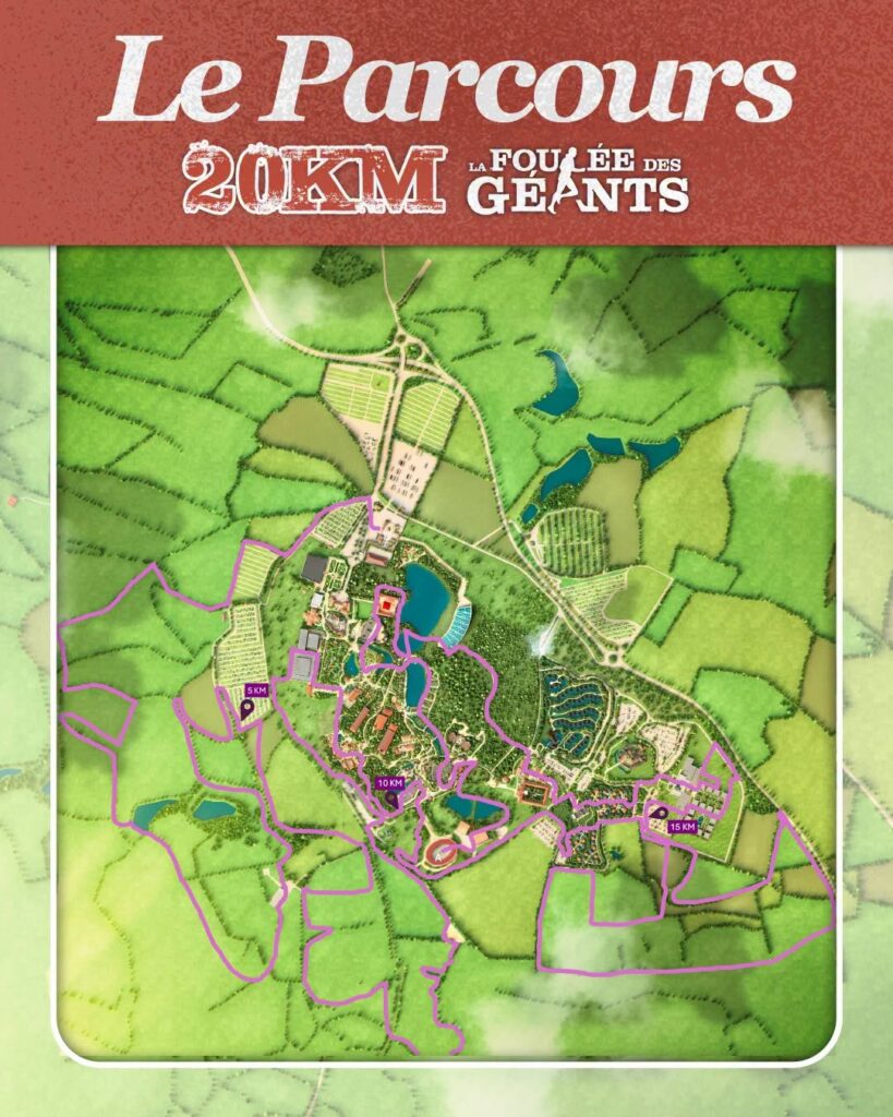 plan trace parcours trail 20 km foulee des geants puy du fou